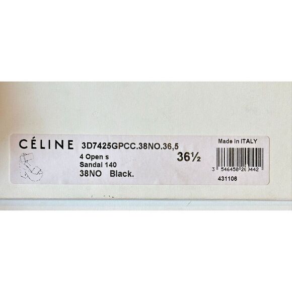 Celine Slingback Platform Sandal Heels in Black Leather Size 36 1/2 - Picture 6 of 6